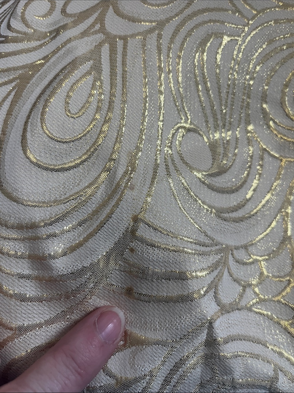 Lilly Pulitzer small gold / cream cocktail dress - 5 spots on front as pictured - Picture 9 of 10
